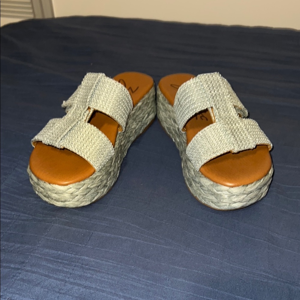 Zodiac Woven Platform Sandals - Washed Blue